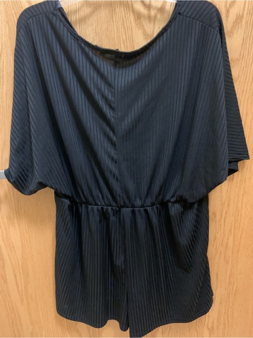 Boohoo Black Ribbed Drawstring Romper - Picture 2 of 3
